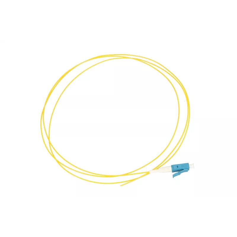 Extralink LC/UPC pigtail, singlemode G.652D, 900 µm PVC, 1 m, FTTH, keltainen
