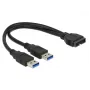 USB-kaapeli DeLOCK 0,25m USB3.0/2xUSB3.0 83910