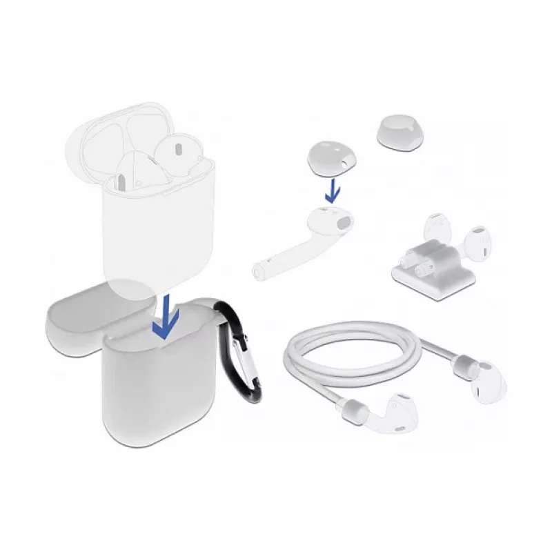DeLOCK Apple AirPods kotelo tarvikesarja valkoinen