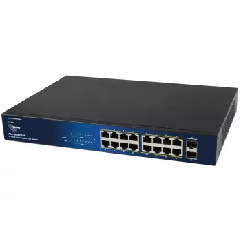 ALLNET 18 portin Gigabit PoE-kytkin ALL-SG8018P — 16 PoE-porttia + 2 uplink, Gigabit Ethernet