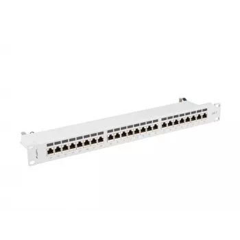 Patch-paneeli 1U LANBERG PPS7-1024-S – 24-porttinen, Cat7, F/UTP, metalli, 1U (445×102×44,5 mm)
