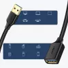 Ugreen-jatkokaapeliadapteri USB 3.0 (naaras) - USB 3.0 (uros) 2 m (musta)