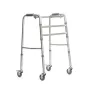 Kävelyteline VITEA CARE PPC013VC — 4-pyöräinen alumiinirollaattori, korkeussäädettävä 81,5–91,5 cm, 8 cm pyörät, leveys 550 mm, enimmäiskäyttäjäpaino 110 kg