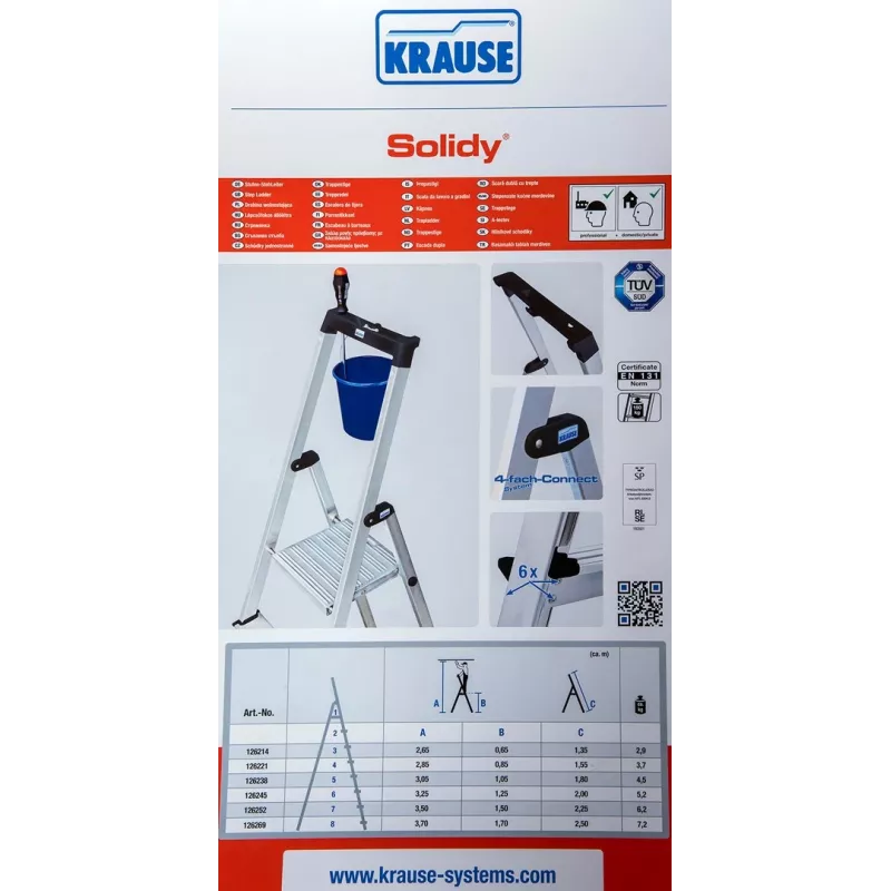 Vapaasti seisova tikas SOLIDY 4 askelmaa KRAUSE