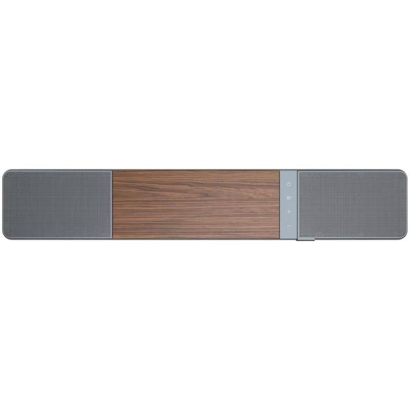 Soundbar KLIPSCH Flexus CORE 100 — 2.1 kanavaa, 100 W, sisäänrakennettu subwoofer, harmaa/pähkinä