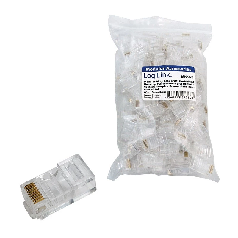 RJ45-liitin LogiLink MP0020 läpinäkyvä