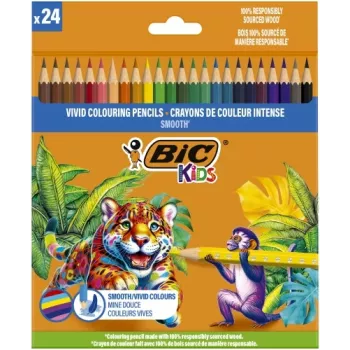 BIC väriliidut Kids Smooth 24 värin sarja