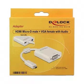 USB-näytönohjainadapteri DeLOCK 65557 1920 x 1080 pikseliä valkoinen