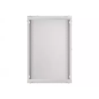 Lanberg seinäasennettava asennuskaappi 19'' 18U 600x450mm harmaa (lasiliukuovi)