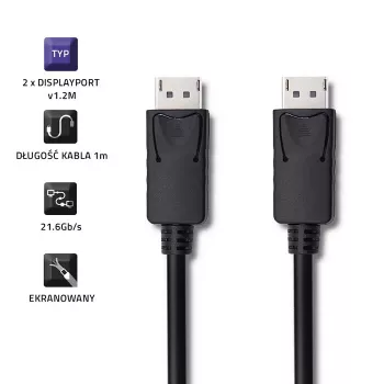DisplayPort-kaapeli Qoltec 50373 2 m musta