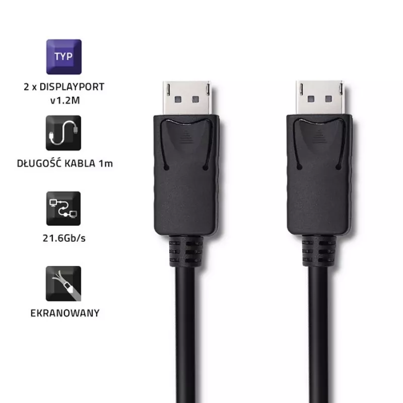 DisplayPort-kaapeli Qoltec 50373 2 m musta