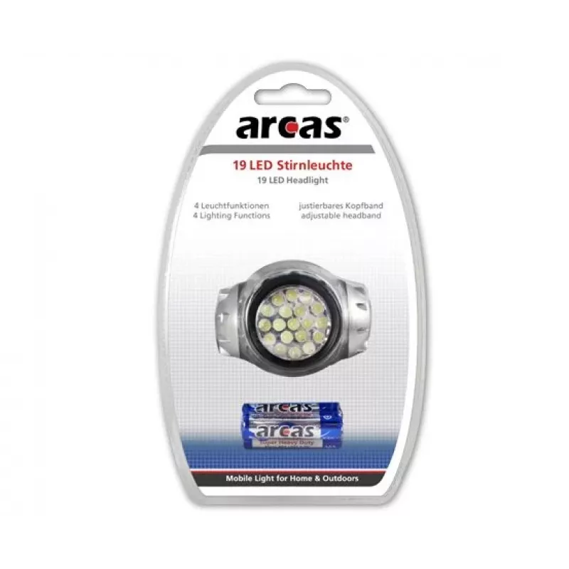 Arcas otsalamppu 19 LED 4 valotoimintoa