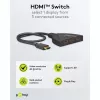 HDMI-vaihtokotelo 3 to 1 (4K @ 60Hz), HDMI-kytkin (musta, 55cm kaapeli)