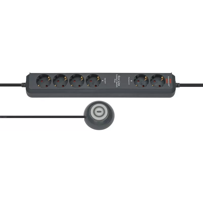 Jatkojohto Brennenstuhl Eco-Line Comfort Switch 2m 6 AC Outlets