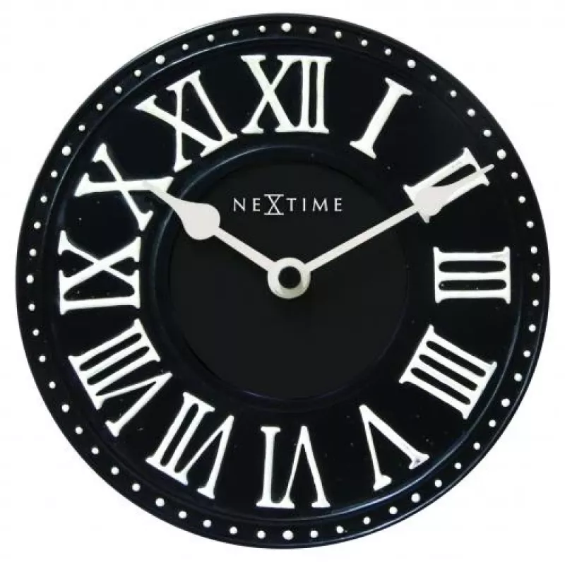 NeXtime kello 5187zw London pöytäkello, Ø16 cm, seinäkello, musta/valkoinen