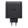TRUST Maxo 100W 2-porttinen USB-C GaN laturi — 100 W, 2× USB-C, max. 20 V, 2 m kaapeli, musta