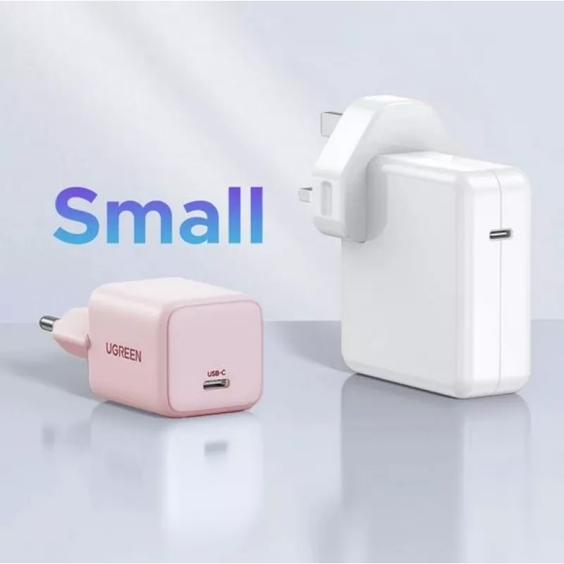 Virtalähde UGREEN X512 20W USB-C PD-pikalataus, pinkki, 100–240V tulo, 1× USB-C