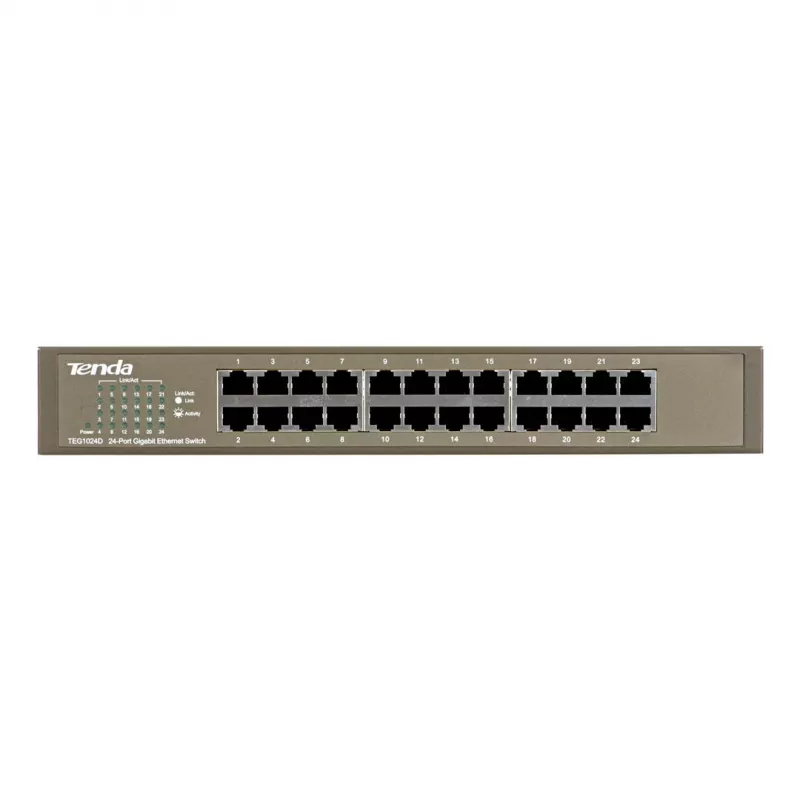 Hallitsematon kytkin TENDA TEG1024D 24-porttinen Gigabit Ethernet, 48 Gbps, 8000 MAC-taulukko, sininen