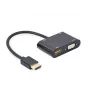 HDMI-VGA-adapteri GEMBIRD A-HDMIM-HDMIFVGAF-01, HDMI-uros VGA-lähtöön, 0,15 m, musta