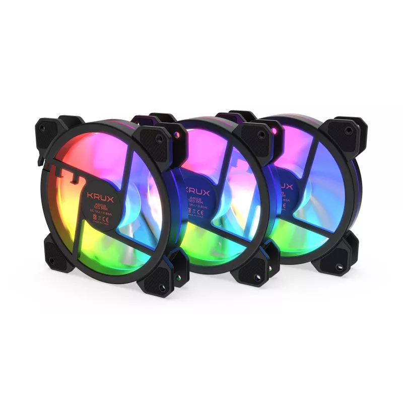 KRUX Lunar 120 ARGB 3 kpl pakkaus kotelotuuletin