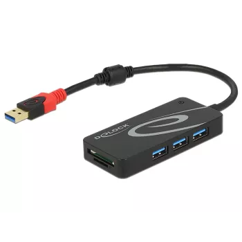 USB-keskitin DeLOCK 3.0 3 porttia ulkoinen + 2 x SD-paikka