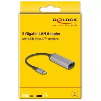DeLOCK 81570 kaapeliadapteri USB Type-C RJ-45 0,15 m antrasiitti
