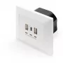 DIGITUS DA-70618 - USB-lähtö - USB, USB Type C - 2 USB-liitäntää, 1 USB-C-liitäntä - 3,1 A - RAL 9003, signaalivalkoinen