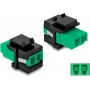 Keystone-moduuli DELOCK 87074 litteä LC-liitin vihreä/musta 16,5×29,2×21,9 mm