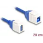DeLOCK Keystone-moduulikaapeli USB 5 Gbit/s Type-A-liitin Type-B-liittimeen 20 cm sininen