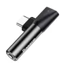 Baseus audio-adapteri USB-C 3,5 mm miniliitäntä + USB-C (musta)