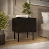 Yöpöytä Cama meble LUCCA, 2 kpl, 47x40x52 cm, musta, MDF/lastulevy