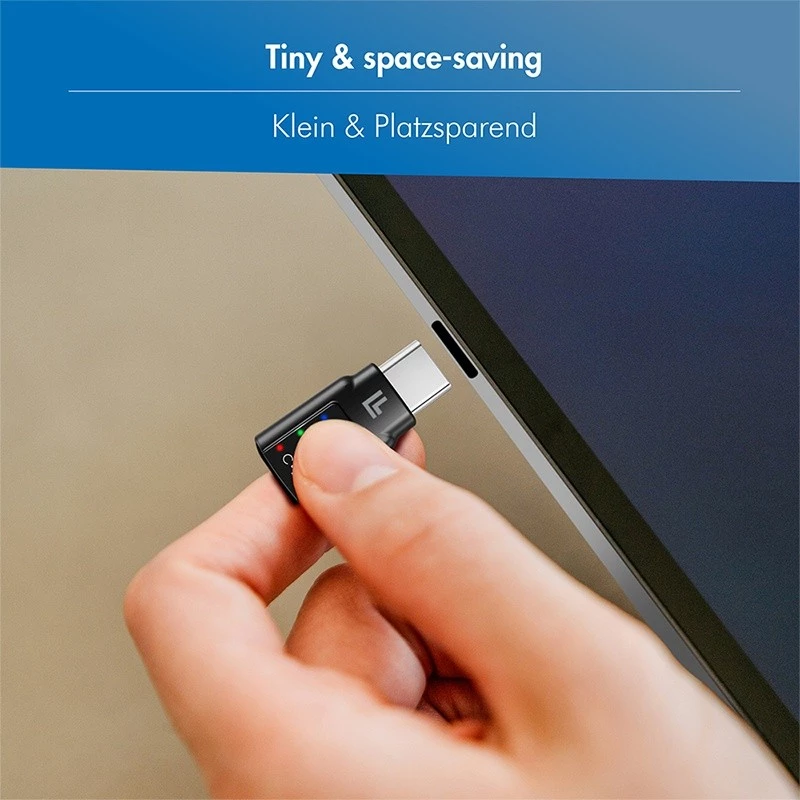 LogiLink USB-C DAC -äänisovitin. USB-C/M - 3.5 Mm/F. musta