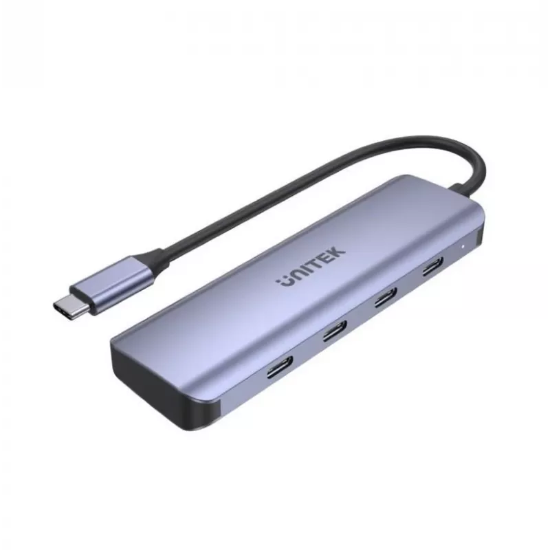 UNITEK uHUB Q4 USB-keskitin Type-C 5000 Mbit/s harmaa