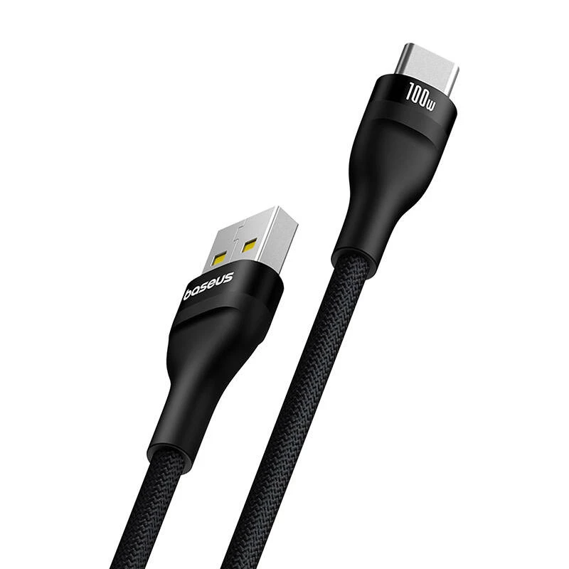 Baseus Flash 2 USB A-USB C pikalatauskaapeli 2 m 100 W musta
