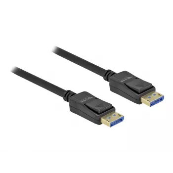 Delock - DisplayPort-kaapeli - DisplayPort (uros) - DisplayPort (uros) - DisplayPort 2,0 - 1,0 m - tukee 10K 60 Hz (10 240 x 4320) - musta (80261)