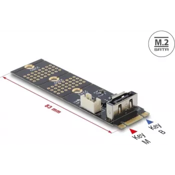 M.2 Key B SATA 7-pin adapteri (pystysuora) DELOCK 64290