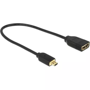 DELOCK kaapeli HDMI Micro D uros > HDMI A naaras High Speed Ethernetillä 3D 4K 20cm Premium Slim