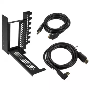 CableMod CM-VPB-2DK-R pystysuuntainen näytönohjaimen teline PCIe x16 -riser-kaapelilla, 2x DisplayPort, musta