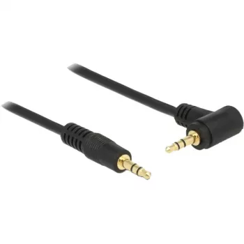 DeLOCK - audiokaapeli - 24 AWG - mini-phone stereo 3,5 mm (uros) - mini-phone stereo 3,5 mm (uros) - 50 cm - musta - 90 asteen liitin (83752)