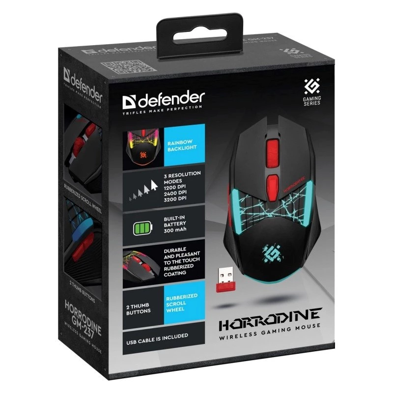 Hiiri DEFENDER GM-126 TISA RF+BT OPTINEN 1600dpi 6P musta