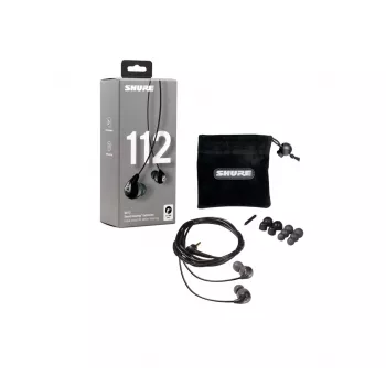 Shure SE112-GR johdolliset in-ear-kuulokkeet puheluihin/musiikkiin, musta, harmaa