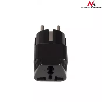 Verkkopistokeadapteri Maclean MCE155 NEMA 5-15P Type E FR, musta