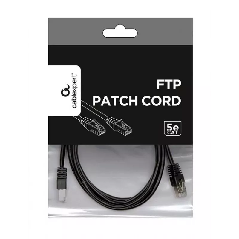 Patch-kaapeli CAT5E FTP 2M/PP22-2M/BK Gembird