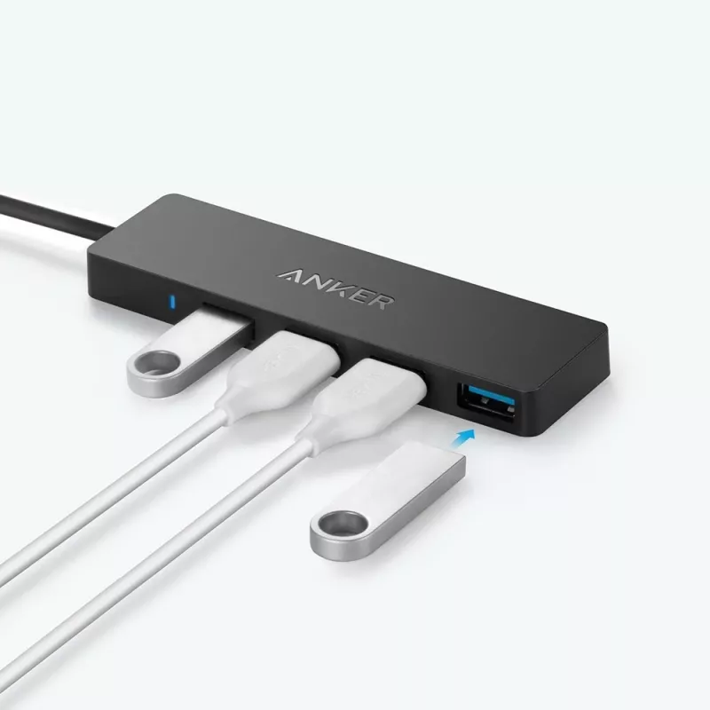 USB-keskitin Anker Innovations A7516016 USB 3.2 Gen 1 Type-A 5000 Mbit/s musta