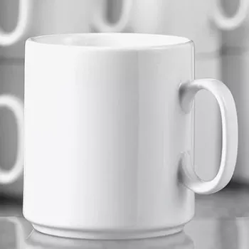 Posliinikahvikuppi Esmeyer Diane 402-108 280 ml — 6 kpl:n pakkaus, valkoinen