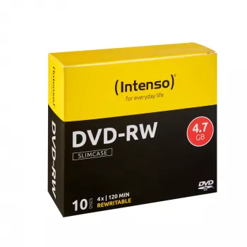 INTENSO DVD-RW 4,7 GB 4x, 10 kpl, 120 mm optinen levy, Slimcase