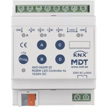 MDT AKD-0424R.02 LED-ohjain, RGBW, 4-kertainen, 4TE, REG (AKD-0424R.02)