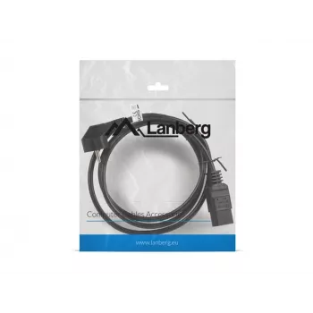 Virtajohto CEE 7/7 - IEC 320 C19 16A VDE 1,8M musta