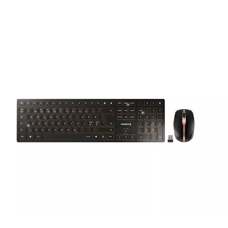 CHERRY DW 9100 SLIM näppäimistö hiiri sisältää universaalin RF langaton + Bluetooth pohjoismainen musta