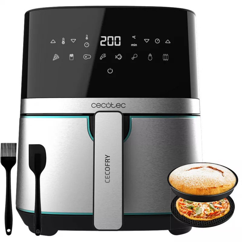CECOTEC Cecofry Full Inox Pro 5500 Pro -kiertoilmakypsennin tarvikkeilla
